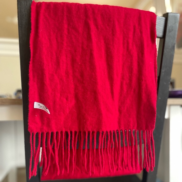 Enya Montarani Wool Cashmere Scarf Red🧣 Rectangle 12x62 - Picture 3 of 3
